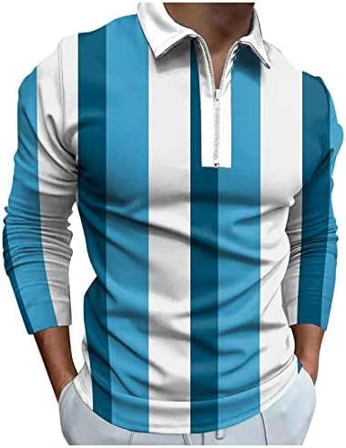 Wocachi 2022 muške polo majice, dugi rukavi 1/4 Zip up vrat golf vrhovi Colorblock patchwork sportski casual dizajnerska košulja