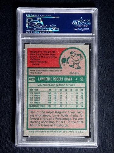 Larry Bowa 1975 Topps Baseball Card 420 PSA 9 MENT PHILLIES OCJENA - BASEBALL SLABBED ROOKIE KARTICE