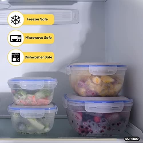 Nepropusna plastična posuda za skladištenje hrane - Nepropusne posude za kuhanje s poklopcem koji se lako zatvara - sigurne za mikrovalnu