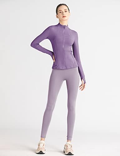 Gacaky ženske vitke treninge za trčanje jakne pune zip-up joge atletske jakne s rupama s palcem