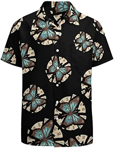 Leptir slomljeni sat muških košulja s kratkim rukavima Down Summer Beach majica Redovito fit Tops Graphic Tees