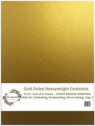 Zlatno folirani teški karton 9 x12 pakiranje od 30 listova - 270gsm