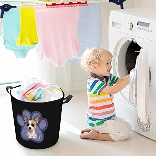Chihuahua pseća šaka sklopiva košarica za pranje rublja vodootporna vreća za spremanje kovčega s ručicom 16,5 x 16,5 x 17