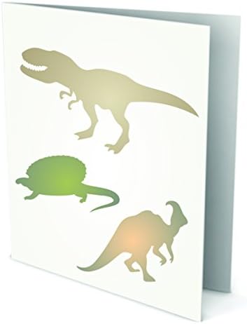 Šablona siluete dinosaura, 6,5 inča 6,5 inča - dječje šablone za crtanje izumrlih jurskih životinja