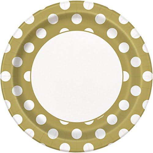 Jedinstvena polka točkica okrugla papirnate ploče za večeru, 9 , Kraljevsko plavo