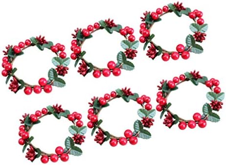 Valiclud dekor prednjih vrata 6pcs minijaturni božićni vijenac mini umjetni božićni vijenci ukrasi mini božićna svijeća prstenovi pribor