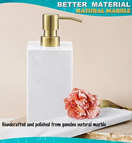 Lagom House Mramorni sapun sapun sa zlatnim pumpama od nehrđajućeg čelika Top bijeli talijanski prirodni kamen mramorni tekući sapun
