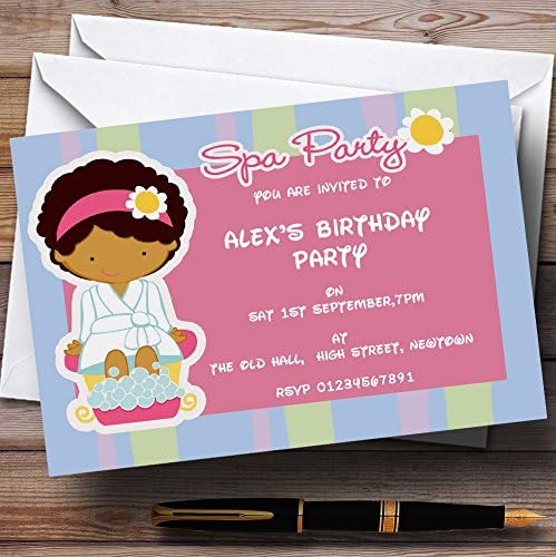 Plava i ružičasta spa personalizirana pozivnice za rođendan