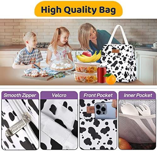 Slatka izolirana torba za ručak s džepom za višekratnu upotrebu torba za hladnjak za školu, posao, piknik