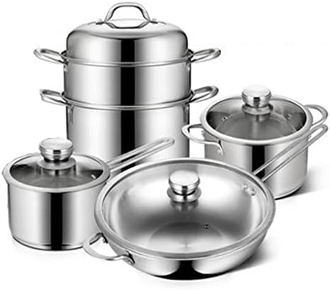 Set kuhinjskog posuđa za kućanstvo od nehrđajućeg čelika set lonaca za juhu alat za kuhanje na pari posuda stakleni poklopac kuhinjski