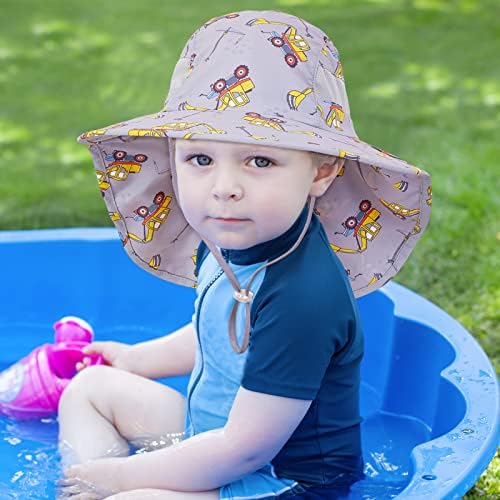 Dječji šešir za sunčanje za dječake za malu djecu s UV zaštitom, šešir za plažu s preklopom na vratu, šešir za ribolov širokog oboda