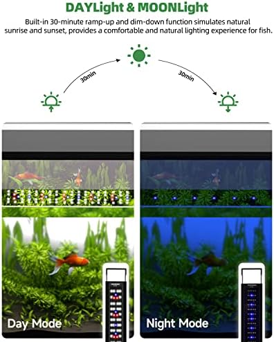 LED akvarijsko svjetlo za biljke, puni spektar akvarijske rasvjete s timerom za automatsko uključivanje i isključivanje, način izlaska