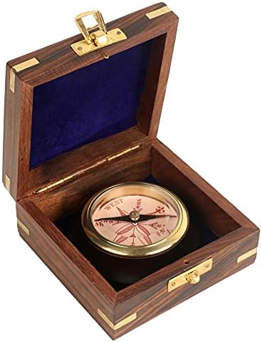 Portho drveni džep kompas s prilagođenom drvenom kutijom, smjernim magnetskim kompasom, pokloni za diplomiranje, navigaciju, kampiranje,
