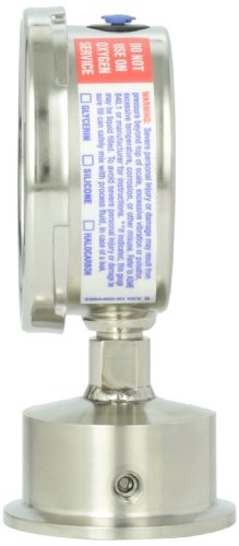 Ashcroft Tip 1032 Sanitarni tlak od nehrđajućeg čelika, 1-1/2 NPT Donja veza, 2,5 Veličina kotača, raspon 0/60 psi