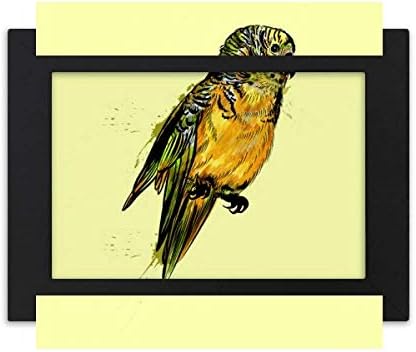 Hladni majstor DIY laboratorij žuti Budgie Parrot Bird Desktop Foto okvir crna slika Art slika 7x9 inč