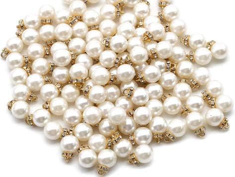 20pcs lažni biser ravna igla privjesci perle privjesci s rhinestones pribor za izradu nakita stane plutajući medaljon privjesci ogrlice
