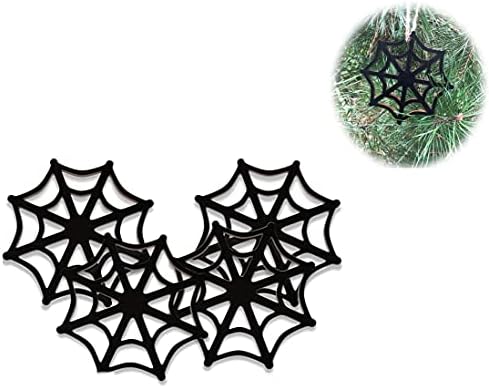 Drveni stalak od crne paukove mreže, 4 podmetača od paukove mreže - ovaj sablasni dekor kuće uključuje-savršen za ljubitelje gotičkog