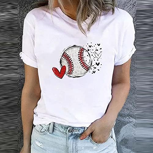 Ženske košulje za bejzbol mama mama kratki rukavi majica vrhovi ljetni modni okolini vrat labavi leisure majice majice tunika vrh