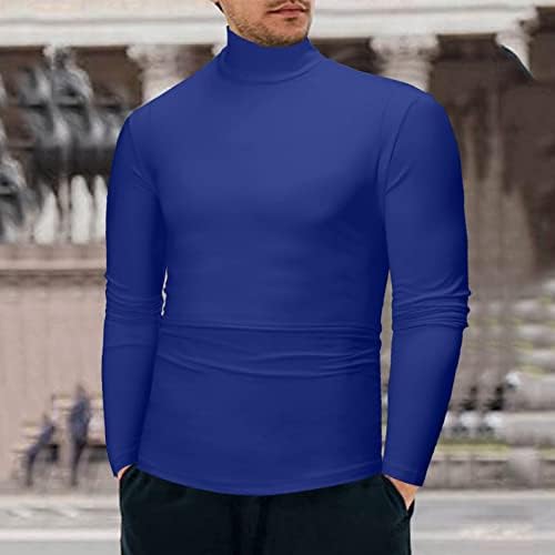 Muško zimsko toplo modno termo donje rublje s visokim ovratnikom Muška osnovna jednobojna majica bluza pulover gornji dio dugih rukava