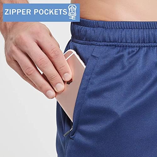 Muške kratke hlače za vježbanje za trčanje; sportske lagane sportske kratke hlače za teretanu s džepovima na patentnim zatvaračima