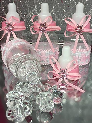 12 ružičastih bočica za tuširanje za djevojčice koje su unaprijed ukrašene suvenirima