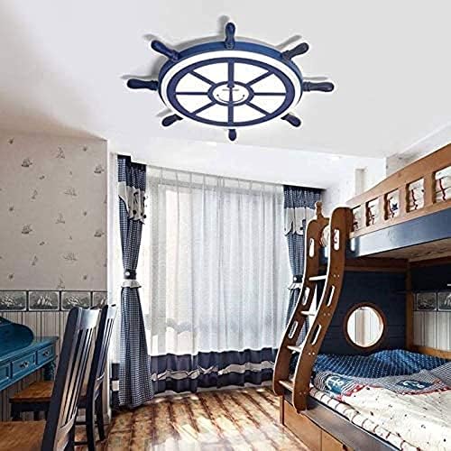 ISSPtyb stropna svjetlost za djecu spavaće sobe LED zamrava 21,5 nautičko kormilo mediteranski ugrađena plava stropna lagana piratski