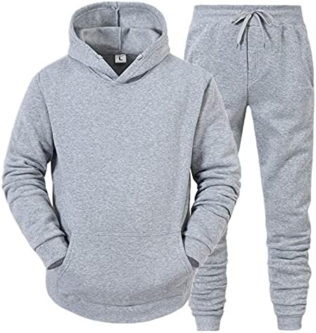 Muškarci jesenski i zimski set Slobodno vrijeme Čvrsta boja za patentni džemper hlače Sportske setove muške odgovarajuće tkanine siva