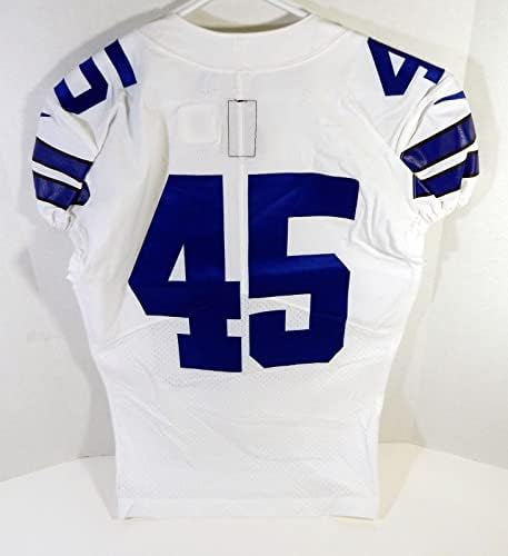 2018. Dallas Cowboys 45 Igra izdana White Jersey 42 DP15511 - Nepotpisana NFL igra korištena dresova