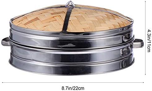 Višenamjenska košara za kuhanje knedle od bambusa od nehrđajućeg čelika za kuhanje hrenovki od povrća s knedlama, kineski parobrod
