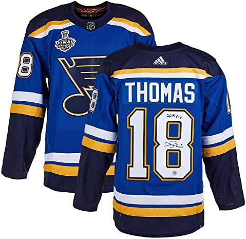 Robert Thomas potpisao je St Louis Blues 2019 Stanley Cup Adidas Jersey - Autographed NHL dresovi
