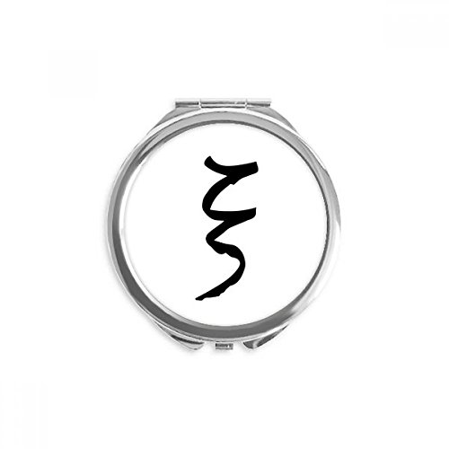 Grčka abeceda xi crna silueta ruka kompaktno ogledalo okruglo prijenosno džepno staklo