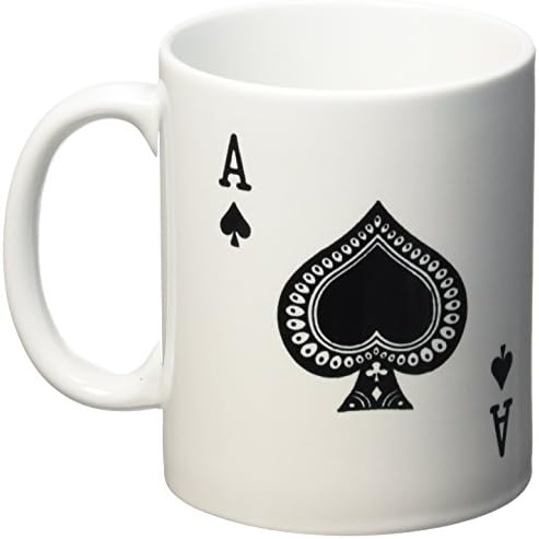 3Drose Mug_76552_1 Ace of Spades Play Card - Black Spade odijelo - Pokloni za karte Igra igrači poker mosta igara Ceramička šalica,