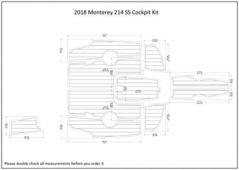Čamac eva faux tikovinu za podne kompatibilne s 2018 Monterey 214 SS kokpit komplet