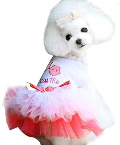 Honprad haljina za pse s povodcem kućnim ljubimcem štene male pseće mačje čipka suknja princeza tutu haljina odjeća kostim povodca