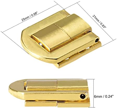 zaključavanje zasuna od 25 mm retro dekorativni zlatni zasun s vijcima za kofer, kopča za prsa, pakiranje od 5 komada