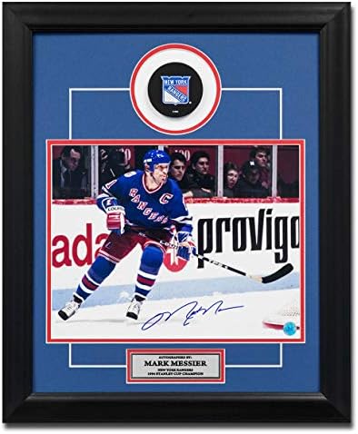 Mark Messier New York Rangers Autografirani hokej kapetan 20x24 PUCK FRAM - Autografirane NHL fotografije