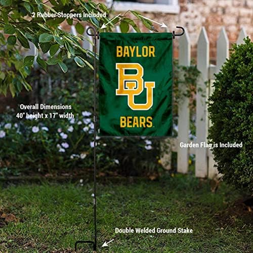 Baylor Bears Wordmark Garden Flag i Stand Stand Set SET.