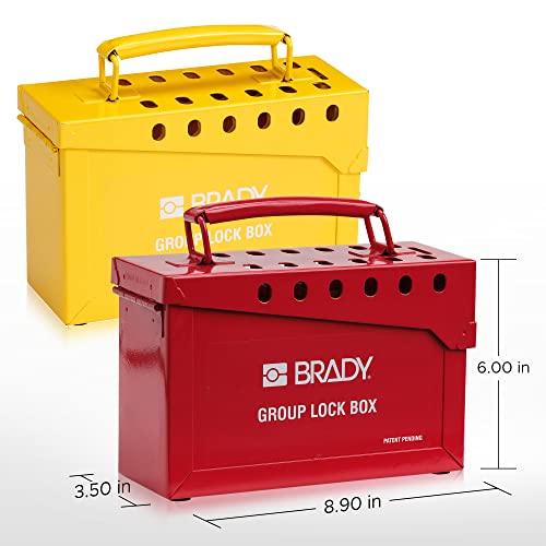 Brady - 65699 prijenosna kutija za zaključavanje grupe, metal, crvena