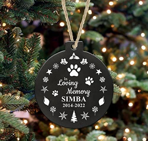 Ručno rađeni personalizirani pas mačka Kućni ljubimac za uspomenu božićna sitnica od škriljevca nezaboravan poklon za božićno drvce