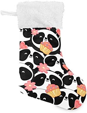 Alaza božićne čarape ručno nacrtana Panda s Candy Classic Personaliziranim velikim ukrasima za čarape za obiteljski blagdanski sezonski