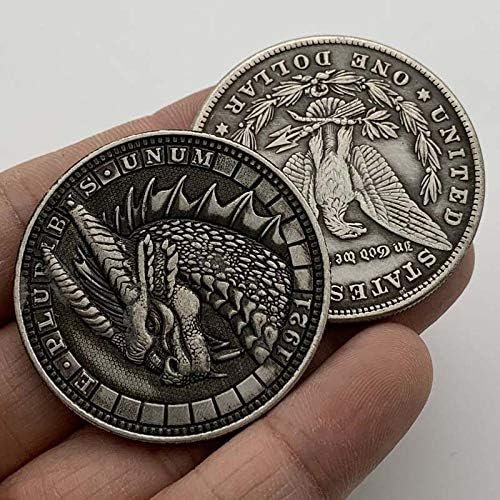 1921. Wandering Coin Crveni zmaj Leteći zmaj kovanica Životina srebra za pozlaćenu komicu kopriva kovanica sa zaštitnim slučajem osobni