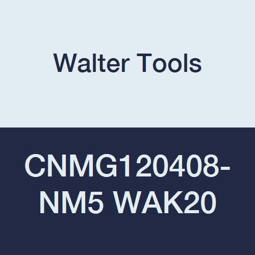 Walter Tools CNMG120408-NM5 WAK20 karbid Tiger-Tec Negativni indeks indeksiranja Umetak za okretanje, 1/32 Kutni polumjer, 1/2 IC,