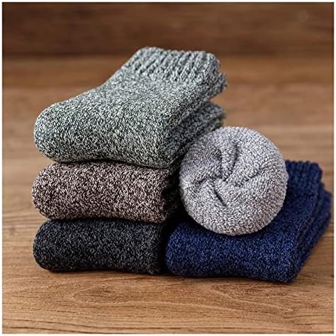 Dloett zimske muške debele tople vunene čarape harajuku retro snijeg snijega casual antifriz kašmir duge čarape 3 par