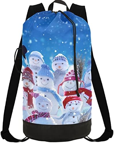 Sretan Božić snjegović torba za rublje putni ruksak za pranje rublja s podesivim remenom perivi teški veliki ruksaci za pranje odjeće