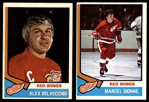 1974-75 O-Pee-Chee Detroit Crvena krila u blizini Team Set Detroit Red Wings Ex Red Wings