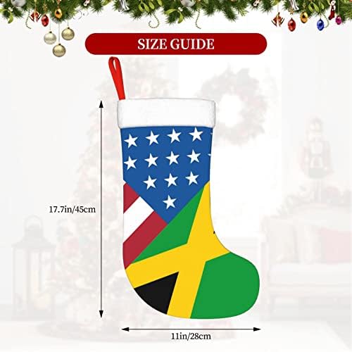 CUTEDWARF AMERIČKA JAMAICANzna zastava Christma čarape Božića ukrasi za drveće božićne čarape za božićne blagdanske zabave darovi 18-inčni