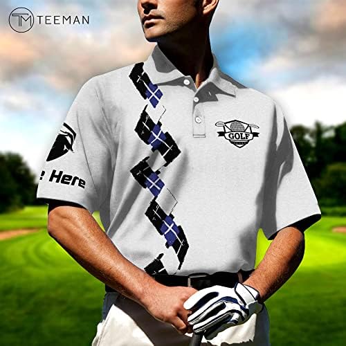 Teeman Prilagođene smiješne golf polo majice za muškarce, muške lude košulje za golf za muškarce kratki rukavi, golf polo majice za