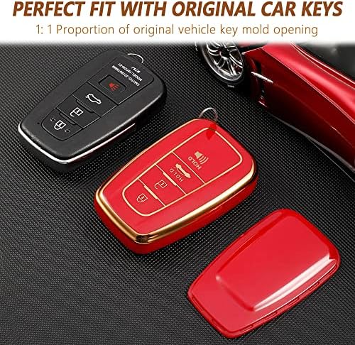 NHHC 2PCS ključevi za ključeve kompatibilne s Toyota Camry Rav4 Soft TPU za zaštitu potpunog poklopca i ključni prsten za muškarce