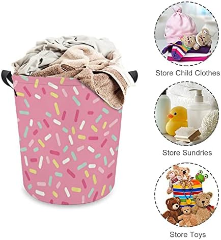 Foduoduo košarica za pranje rublja ružičasta i bijela rublje rublja s ručkama preklopljiva vreća za odlaganje prljave odjeće za spavaću
