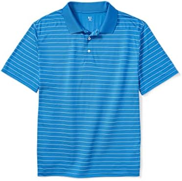 DXL velike i visoke osnovne potrepštine prugaste golf polo majice, aqua/bijela